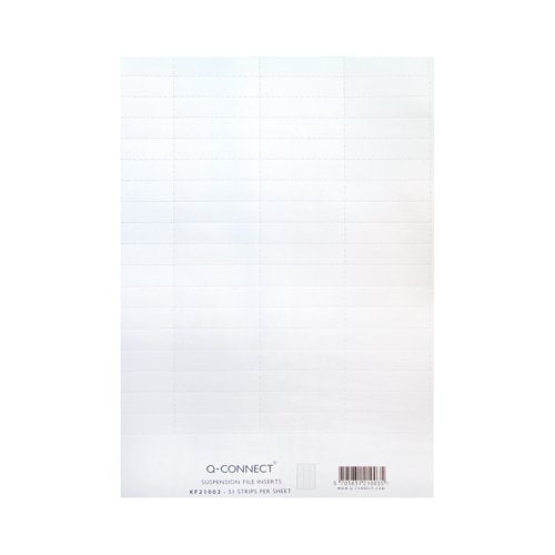Q-Connect Suspension File Tab Label Inserts White (Pack of 51) 19601KIN0