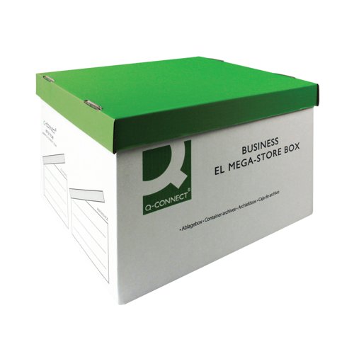 Q-Connect Mega-Store Box 383x430x295mm Green/White (Pack of 10) KF21738