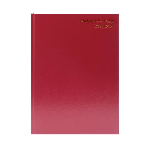 5 Star Academic Diary Week To View A5 Burgundy 2025-2026 KF3A5ABG25