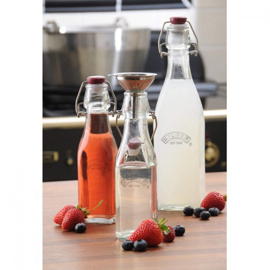 Kilner Branded Traditional Square Airtight Clip Top Preserve Glass Bottles 1 Litre (0025.472)