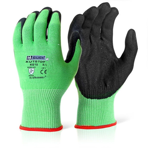 Kutstop Green Micro Foam Small Nitrile Gloves - Cut Resistance {All Sizes}
