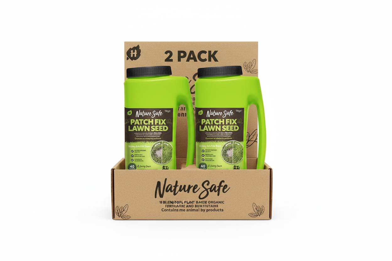 Nature Safe Patch Fix Lawn Seed 1kg 100% Plant-Based Organic Fertiliser