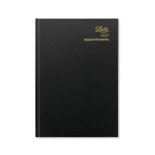 Letts Desk Diary Week To View A5 Black 2027 LT31XBK27