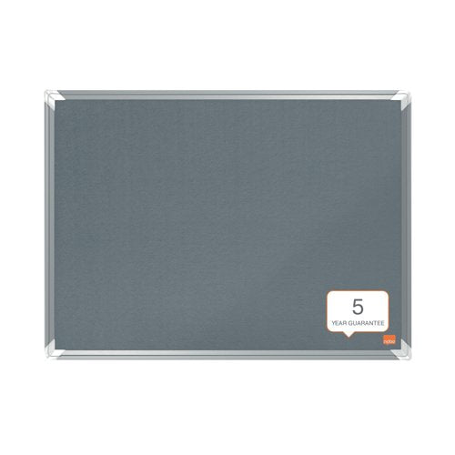 Nobo Premium Plus Felt Notice Board 600 x 450mm Grey 1915194