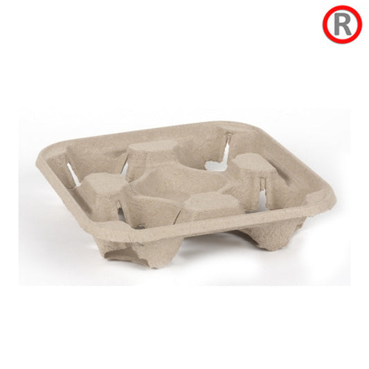 Belgravia Moulded Pulp 4 Cup Carrier x 180s {Biodegradable & Recyclable} - UK BUSINESS SUPPLIES