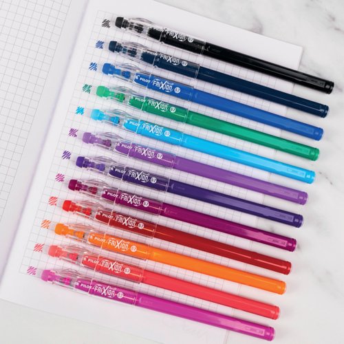 Pilot FriXion Ball Stick Erasable Gel Pens Wallet Assorted (Pack of 12) 5012052061989