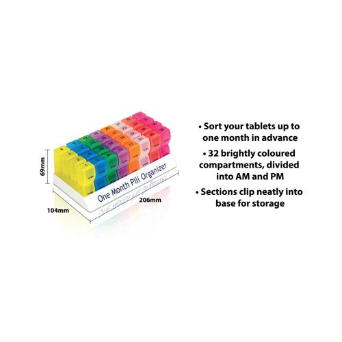 Aidapt Colourful One Month Pill Organiser VM931AC