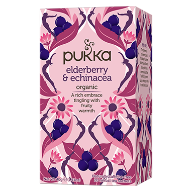Pukka Tea Elderberry & Echinacea Individually Wrapped Enveloped Tea 20's