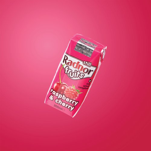 Radnor Fruits Raspberry + Cherry Tetra Pack 200ml (Pack of 24) T-RF20STRC/24