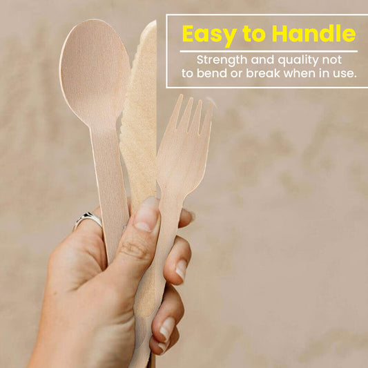 Belgravia Disposables Eco Friendly Wooden Cutlery 100's (ALL SIZES / TYPES)