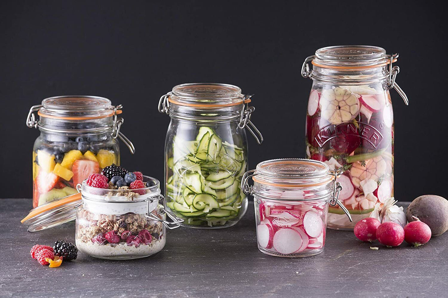 Kilner 2 Litre Square Glass Clip Top Preservation Storage Jar (0025.513)