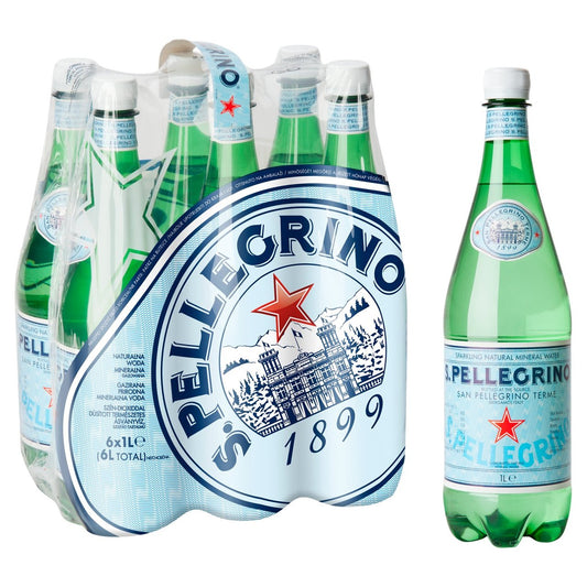 San Pellegrino Sparkling Water 6 X 1ltr (Plastic Bottle)