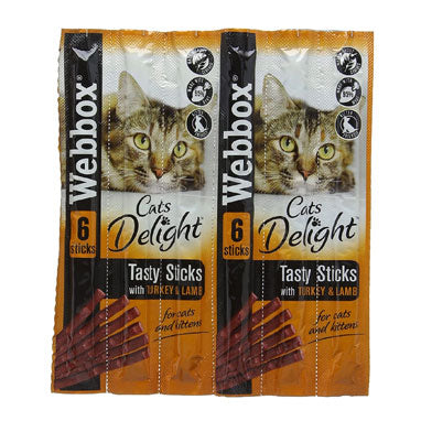 Webbox Cat Treats Tasty Sticks Turkey & Lamb 6 Sticks