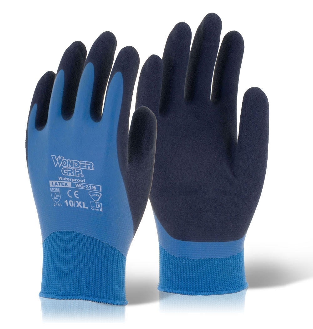 Wonder Grip Aqua Latex Gloves Pair XXL