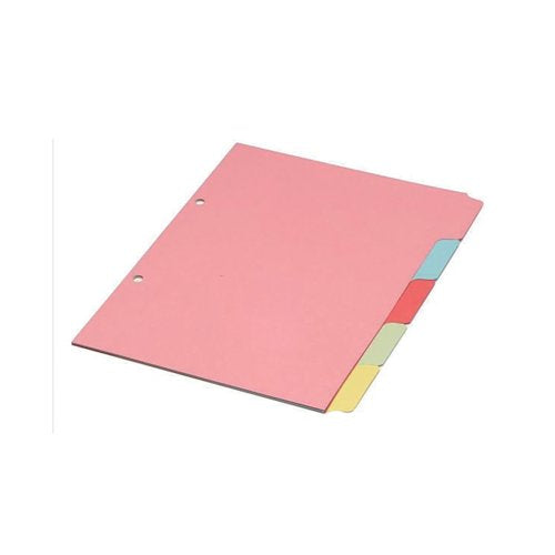 A4 Manilla Divider 110gsm 5-Part Pink with Assorted Tabs WX26081