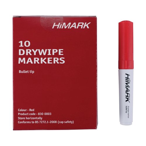 Red Whiteboard Marker Pens Bullet Tip (Pack of 10) WB15 804025