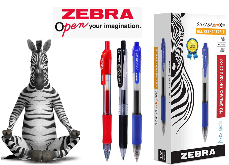 Zebra Sarasa Retractable Rollerball Gel Ink Pen Medium Black (Pack 12)