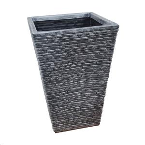 GARDEN & PET SUPPLIES - Strata Pewter Slate Square Planter 30cm