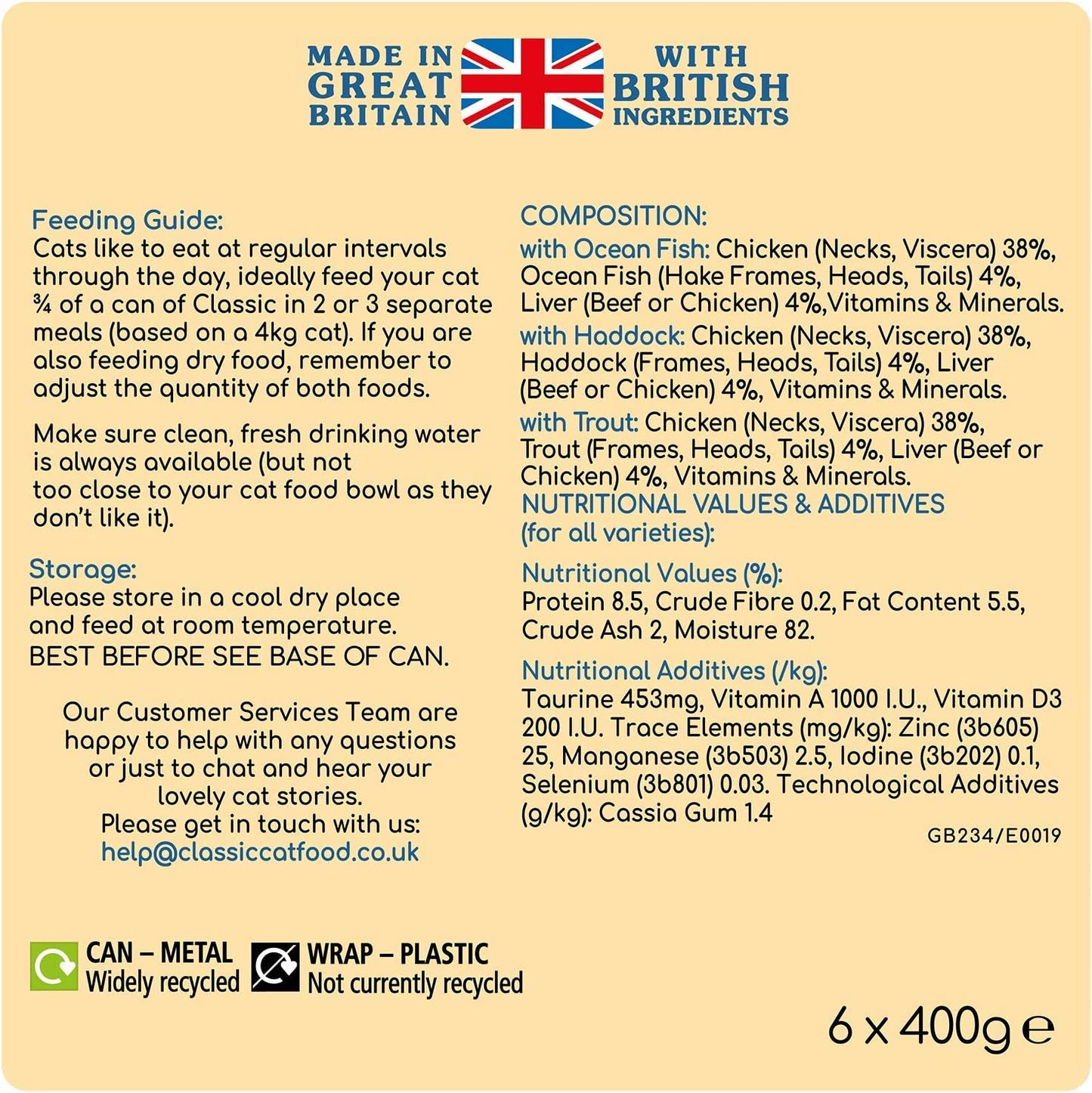 Butcher's Classic Cat Food Fish Variety Pack in Jelly 6x400g