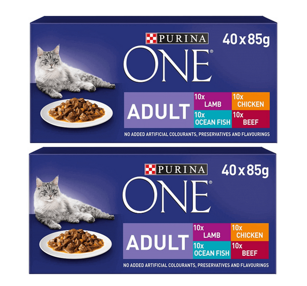 Purina ONE Adult Cat Food Pouches Mini Fillets in Gravy 80 x 85g {Bulk Pack Offer} - Garden & Pet Supplies