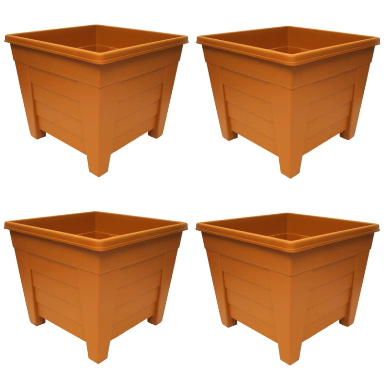 GARDEN & PET SUPPLIES - Fixtures Grosvenor Square Planter Terracotta 38cm {4 Pack}
