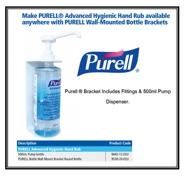 Purell Wall Bracket & 500ml Advanced Hand Pump - GARDEN & PET SUPPLIES