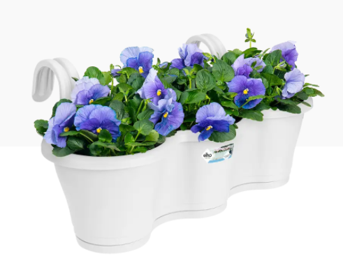 GARDEN & PET SUPPLIES - Elho Corsica Easy Hanger Trio White Planter {100% Recyclable}
