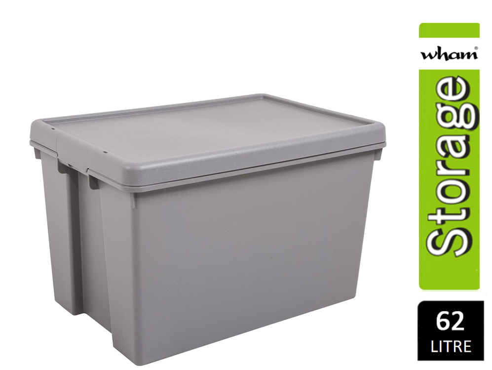 Wham Bam Grey Heavy Duty Storage Box 62 Litre