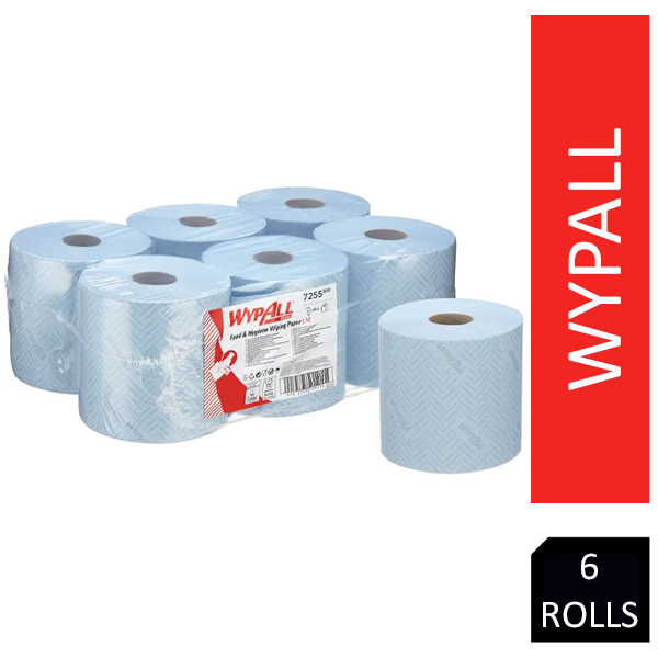 GARDEN & PET SUPPLIES - WypAll L10 Essential Wiping Paper 7276 - Centrefeed Roll - 6 Rolls x 300m White Paper Wipers (1,800m total)