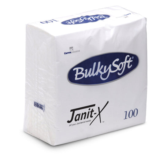 Janit-X Napkins/Serviette 2Ply 23cm WHITE {100} - Garden & Pet Supplies