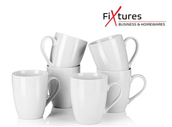 Fixtures Brand White 12oz/350ml Coffee/Tea Mug - GARDEN & PET SUPPLIES