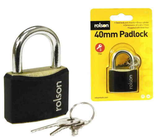 GARDEN & PET SUPPLIES - Rolson 40mm Black Padlock