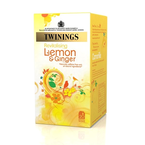 Twinings Lemon and Ginger Fruit Infusion Tea Bags (Pack of 20) F09613 - UK BUSINESS SUPPLIES