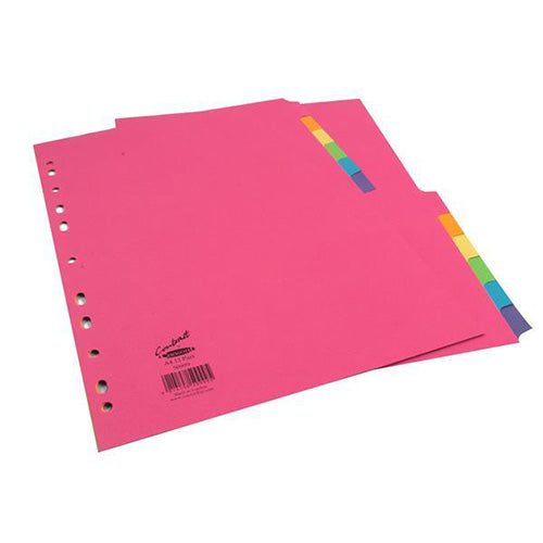 Concord Bright Subject Dividers Europunched 12-Part A4 Assorted Code 50999