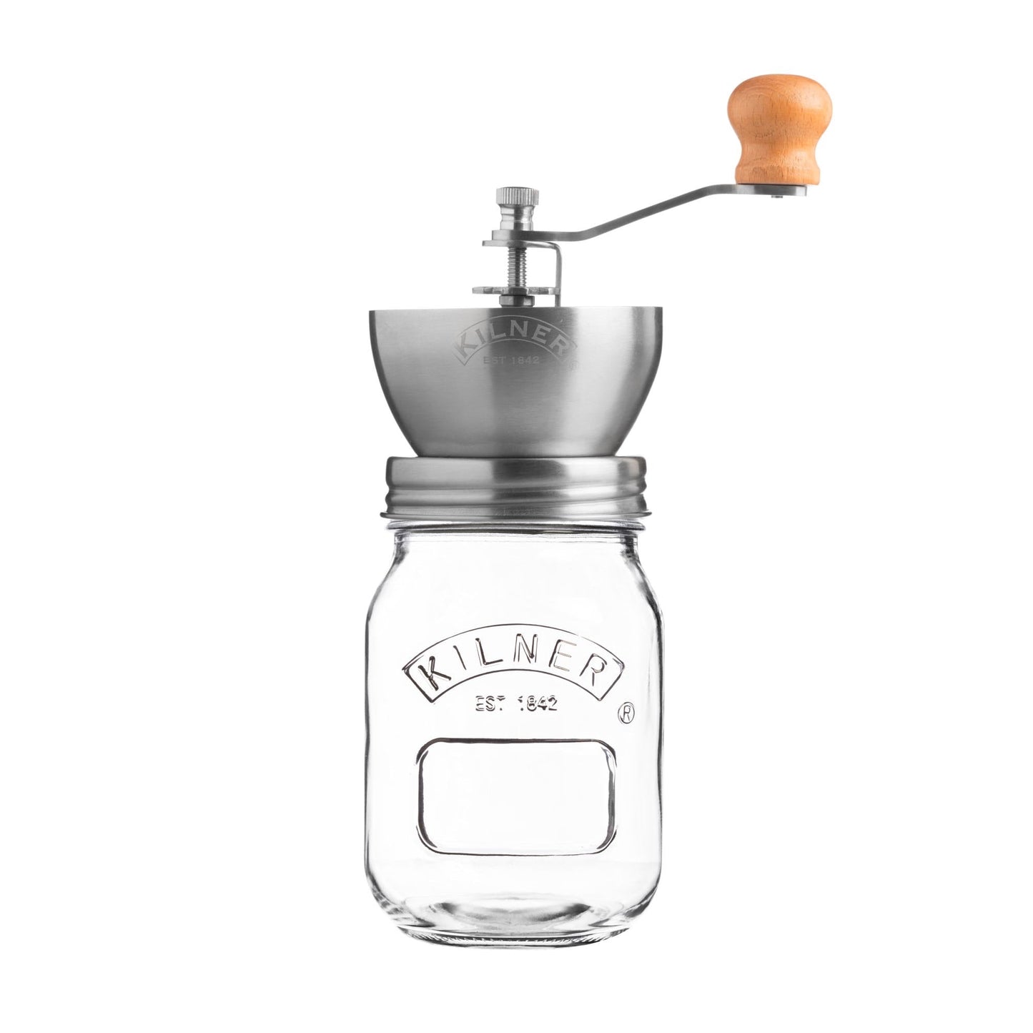 Kilner Branded Coffee Grinder Set with Glass 500ml/0.5 Litre Screw Top Storage Jar (0025.785)