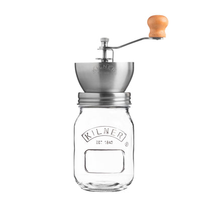 Kilner Branded Coffee Grinder Set with Glass 500ml/0.5 Litre Screw Top Storage Jar (0025.785)