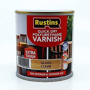 Rustins Quick Dry Polyurethane Varnish Gloss Clear 250Ml