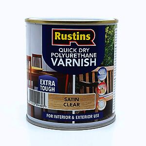 Rustins Quick Drying Poly Varnish Satin Clear 1Ltr