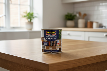 Rustins Quick Drying Poly Varnish Satin Oak 250Ml