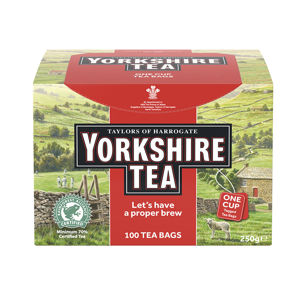 Yorkshire Tea String and Tag Tea Bags (Pack of 100) - UK BUSINESS SUPPLIES