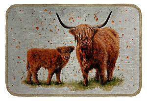 Bree Washable Mat -Highland Cows