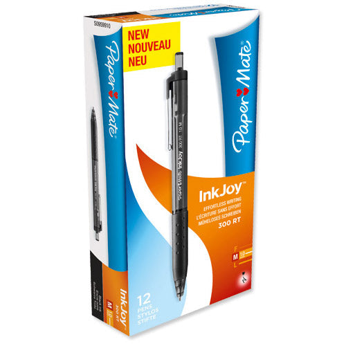 Paper Mate InkJoy Retractable 300 RT Ball Pen / Black / Pack of 12