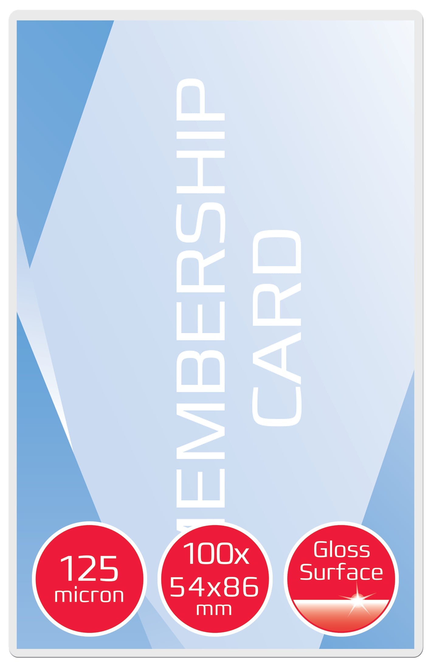 GBC Laminating Pouch 54x86mm 2x125 Micron Gloss (Pack 100) 3740300