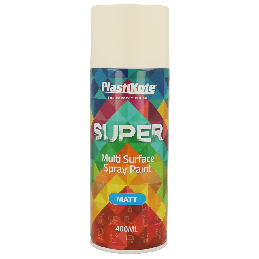 PlastiKote SUPER Spray Paint | WHITE | 400ml | Gloss Finish