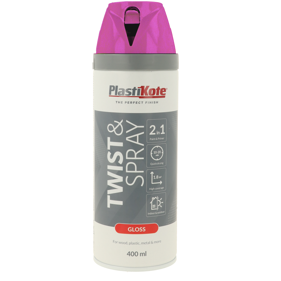 Plastikote Premium Paint Spray | Gloss Finish | Pink Burst | 400ml.