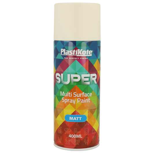 PlastiKote SUPER Spray Paint | WHITE | 400ml | Gloss Finish