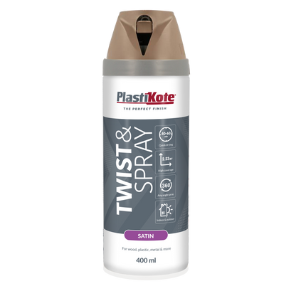 Plastikote Premium Paint Spray | Satin Finish | Cappuccino | 400ml.