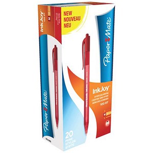 Paper Mate Inkjoy 100 Retractable Medium Red Pack 20 Code S0957050