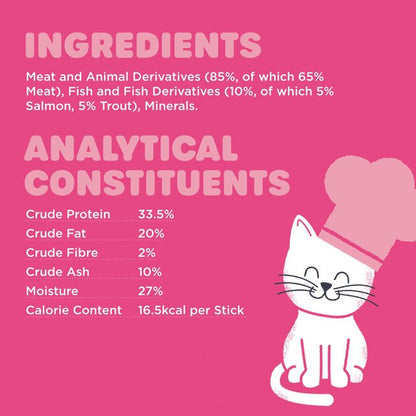 Webbox Cat Treats Tasty Sticks Salmon & Trout 6 Sticks