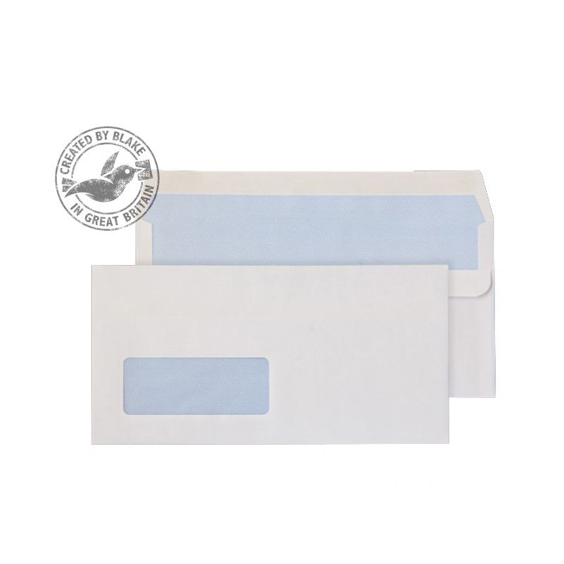 Blake Purely Everyday Wallet Self Seal Window White DL 110×220mm 90gsm Envelopes (1000)